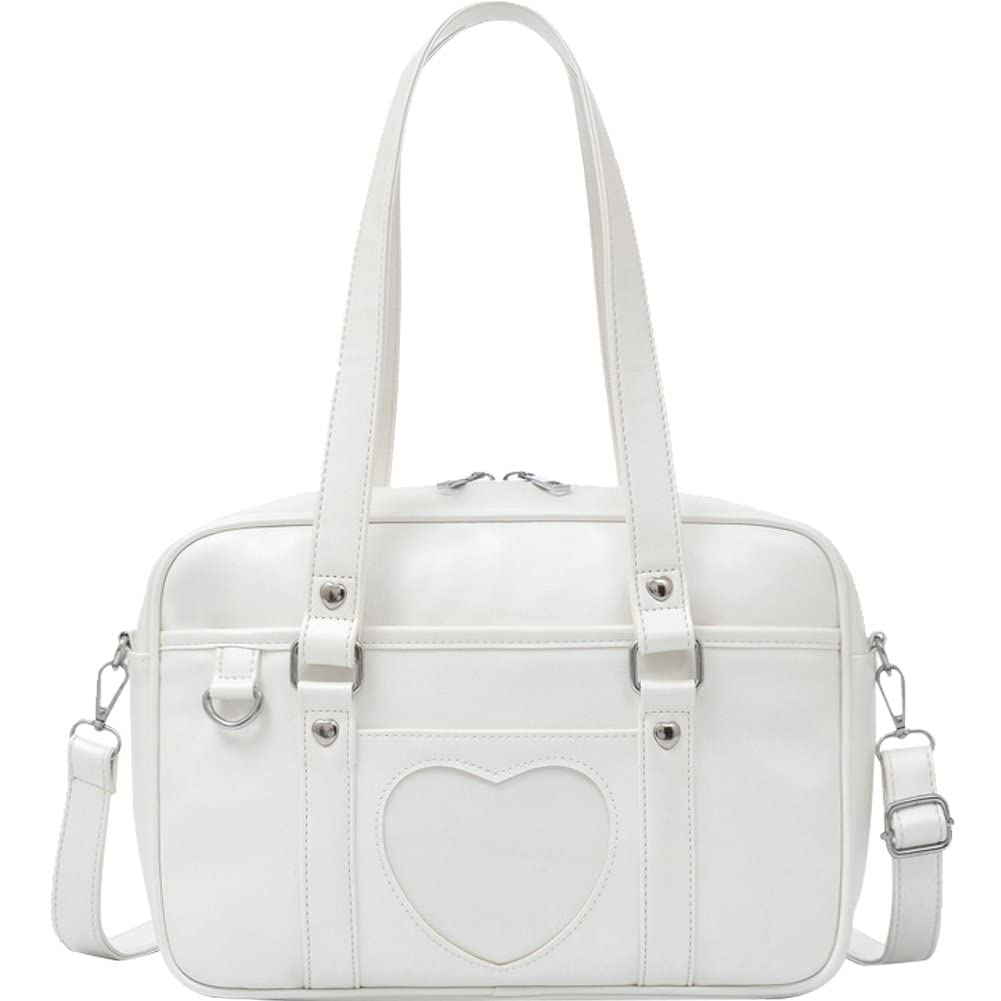 Sac à bandoulière cuir PU femme style Lolita japonais motif cœur étudiant
