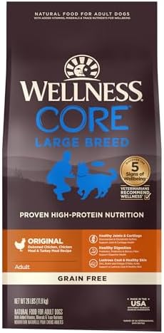 Wellness CORE Dry Dog Food, Large Breed, Grain-Free, High Protein...