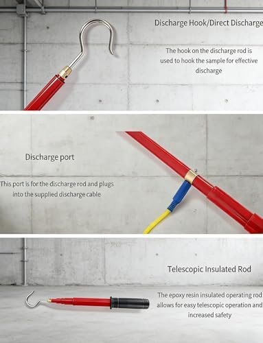 High Voltage Discharge Stick 100cm - Portable Insulated Telescoping Pole for Safe High Voltage Line Maintenance, 10kV Electrical Discharge Tool (3.3ft)