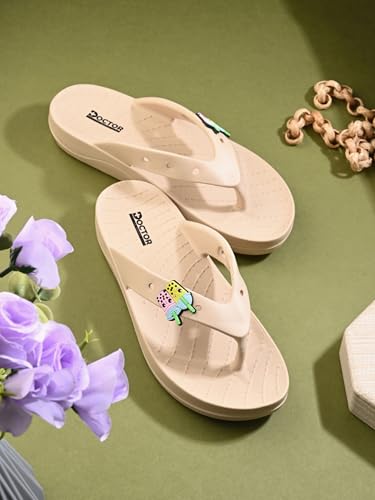Image of DOCTOR HEALTH SUPER SOFT Ultra Soft Cushion Footbed Women Slipper | Comfortable Light Weight With Waterproof Slippers |Adult Flip Flops Mild Acupressure | Everyday Wear