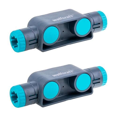 wolfcraft 2 One-Hand Clamp Connectors I 8664060 I for Combining one-Hand Clamps, Turquoise