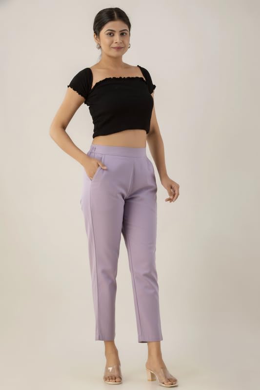Image of Regular Fit Cotton Woman Trousers Pants Kurti Pant Casual Daily Formal Office Use