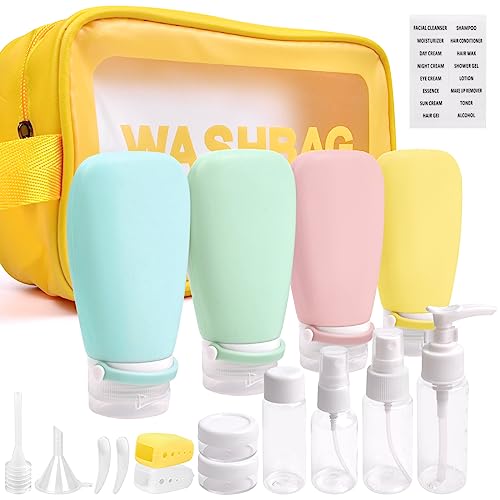 Flacon Voyage Avion avec Trousse de Toilette Femme pour Gel Douche et Soins