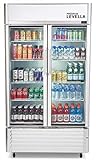 PremiumLevella PRN165DX Double Door Commercial Merchandiser Refrigerator-Upright Display Refrigerato