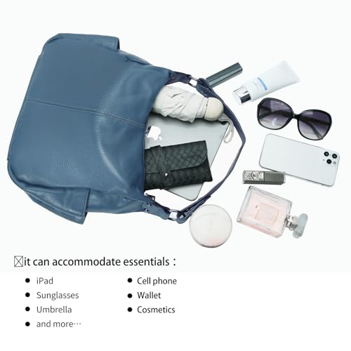 Image of Genuine Leather Purses for Women Hobo Crossbody Bags Casual Work Shoulder Bag with Adjustable Strap