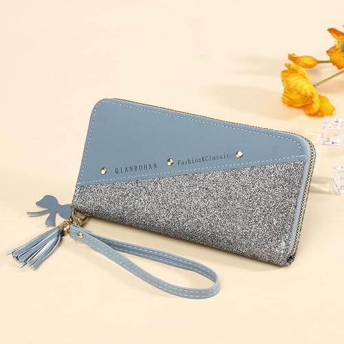 Wallet for Women Clutch Single Zip Around Credit Card Holder Leather Women's Wallet Large Capacity