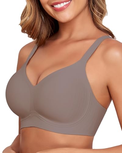 Image of Wireless Bras for Women Soft Support Seamless Bras V Neck Comfort Push Up Bralettes No Underwire Bras