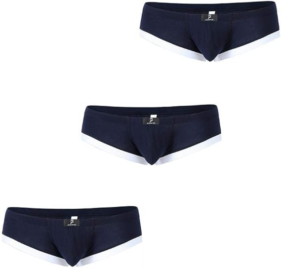 Men’s Super Low Rise Cotton Hipster Boxer Trunks, Three Pairs Amazon