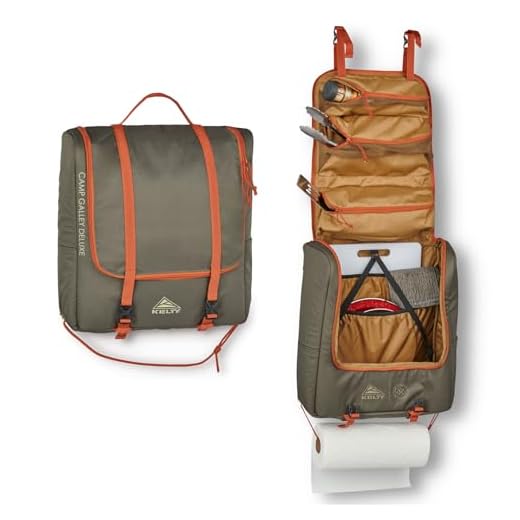 Kelty Camp Galley Deluxe – Camp Kitchen Organization Kit, Deep Pockets, Paper Towel Holder, Zippered Compartments for Outdoor Cooking Essentials