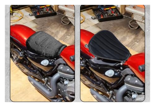 Selle solo Sportster XL 1200 contre le mal de dos en coussin de cuir - 4