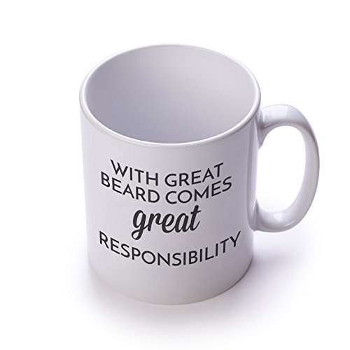 Taza con texto en inglés «With Great Beard Comes Great Responsibility Taza» Cover