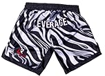 Leverage Mens MMA BJJ Shorts - NoGi Jiujitsu, Kickboxing, Surfing, Summer, Gym, Workout - Mens Gift (UK, Numeric, 28, 30, Regular, Regular, Zebra)