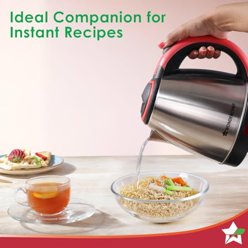 Image of Wonderchef Essenza Electric Kettle | 1.5L | Stainless-steel Body | 1350W | Rapid Boiling in 5 Mins | Boil Water for Tea, Coffee, Instant Recipes | Auto Shut-off | Boil Dry Protection | 2-Year Warranty