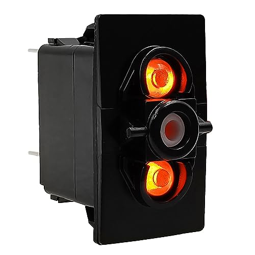 Image of Dual Orange Led 5 Pin (ON)-Off SPST Momentary Rocker Switch Base for ARB /Carling Auto Marine Boat Dashboard Switch Replacement 12V /24V IP68