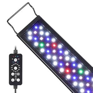 hygger 24W 24/7 Lighting Aquarium LED Light, Sunrise-Daylight-Moonlight and DIY Mode, Adjustable Timer/Brightness/Color Full Spectrum Aquarium Light with Extendable Bracket for 24-30 Inch Fish Tank
