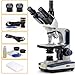 SWIFT 40X-2500X Trinocular Compound Lab Microscope with 3MP Camera and Slides, Mechanical Stage, Abbe Condenser