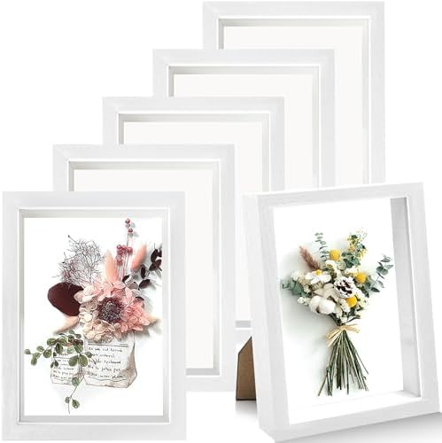 6 Pieces Shadow Box Picture Frame Square Shadow Boxes Display Cases for ...