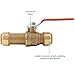 SharkBite 3/4 Inch Slip Ball Valve, Push to Connect Brass Plumbing Fitting, PEX Pipe, Copper, CPVC, PE-RT, HDPE, 24736LF