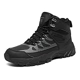  FOGOIN Wanderschuhe Damen Herren Trekkingschuhe Knöchelhoch Wanderstiefel Outdoorschuhe Wasserdicht, Schwarz, Gr.45