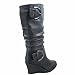 TOP Moda Pure-65 Women's Fashion Round Toe Slouch Buckle Wedge Mid Calf Boot Shoes,Black,9
