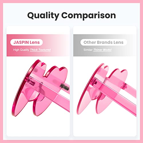 JASPIN Heart Sunglasses for Women Rimless Transparent Heart Shaped Sunglasses Colorful Eyewear for Party Halloween Costume4