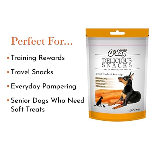Image of O'Dog Crisp Fried Chicken Strip A 100% Natural Delicious and Healthy Treat 100 GMS