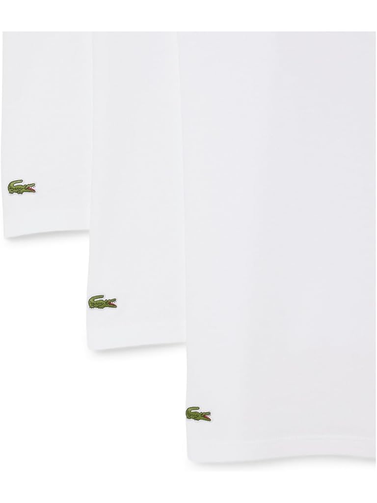 White Lacoste 100% Cotton Slim Fit Tank Top 3-pack