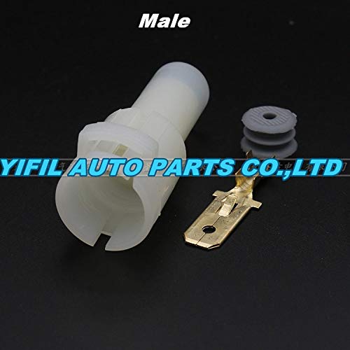 10 pcs 1 Pin Waterproof Automotive Connector HID High Current Plug with Terminal DJ7014-7.8-11/21 1P - (Color Name: Male)