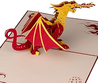 Dragon Pop Up Card by DEVINE Popup Cards | 3D Cards Pop Up Birthday Cards for Women Kids Mum Dad Husband Wife | Pop Up Greeting Cards | Funny 3D Fathers Day Card |Love Father Boy Girl Son Daughter