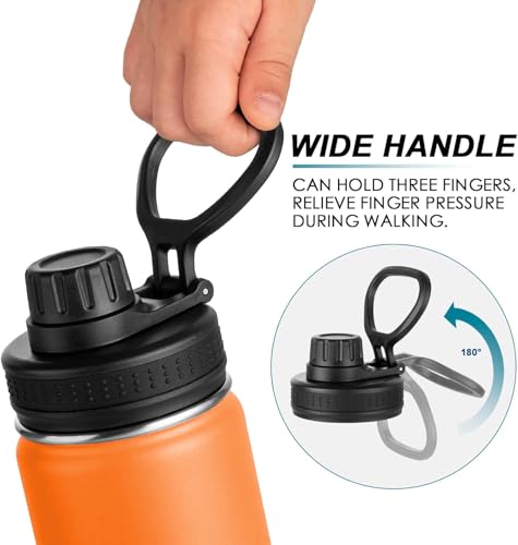 Image of koodee 26 oz Insulated Water Bottle Stainless Steel Double Wall Vacuum Metal Sports Water Bottle with Leakproof Spout Lid, Wide Mouth Water Bottle (Cosmic Orange)