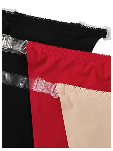 Image of GORGLITTER Women's G String Thongs Sexy 3 Pack No Show Invisible Clear Strap Underwear Low Rise Panties