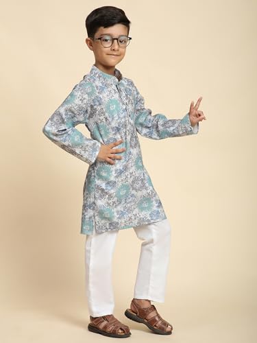 Image of Pro-Ethic Style Developer Boy's Cotton Embellished Kurta Pajama for Baby Kids Ethnic Wear (S-166)