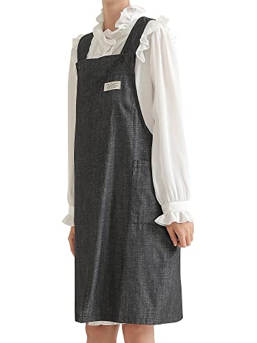 Bbybbs Soft Denim Cotton Apron Halter Cross Straps Magic Big Size Aprons With Pocket Kitchen Cooking Clothes Gift For Women Chef Housewarming #TOP14