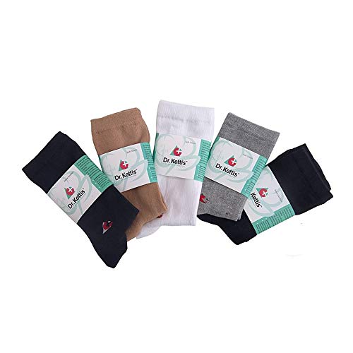 Dr. Kottis Unisex Health socks for Diabetic & Arthritis Care Bamboo cotton Yarn Ultra Soft Odour Free (FIVE COLORS)(PACK OF 5)