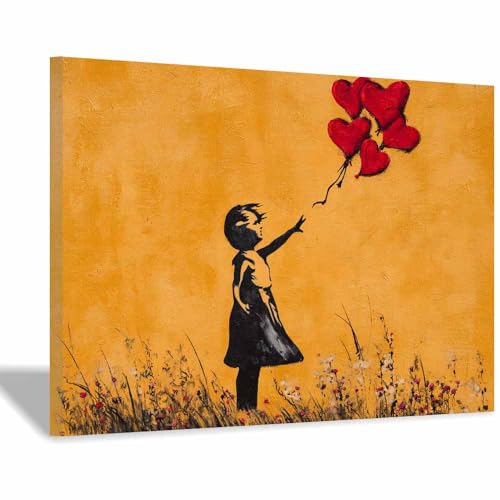 Toile murale romantique cœur pour raviver un mur vide déco jaune 40x60cm