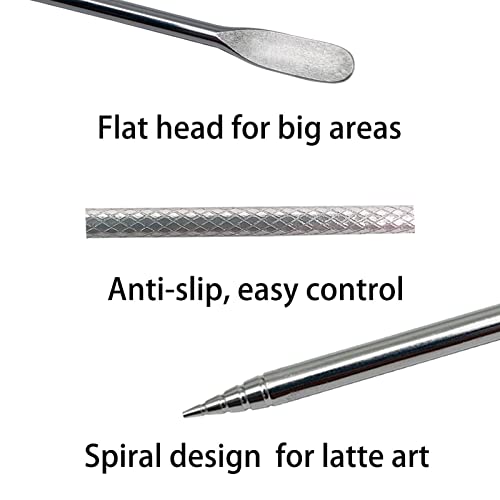 Stainless-steel Coffee Latte Art Pen - Spice Pen Cappuccino Espresso Machine Accessory Fancy Stitch Barista Tool, 2 Pieces…