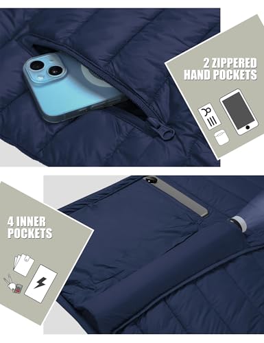 Image of Pioneer Camp Mens Lightweight Packable Puffer Jacket Hooded Insulated Thermal Puffy Winter Jackets for Running Travel