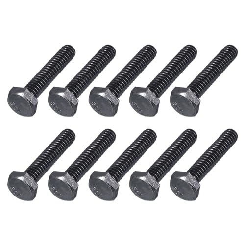 Image of METALLIXITY Hex Head Bolts (1 /4-20 x 1-1 /4 inch) 10Pcs, 304 Stainless Steel 18-8, Fully Threaded, External Hex Drive, Hex Head Screw Bolt, Black Oxide
