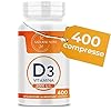 Vitamina D 2000 UI 400 compresse ALTO DOSAGGIO (oltre 1 anno di scorta) VITAMINA D3 al supporto di sistema immunitario, muscoli, denti, ossa