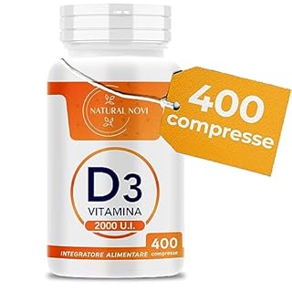 Vitamina D 2000 UI 400 compresse ALTO DOSAGGIO (oltre 1 anno di scorta) VITAMINA D3 al supporto di sistema immunitario, muscoli, denti, ossa