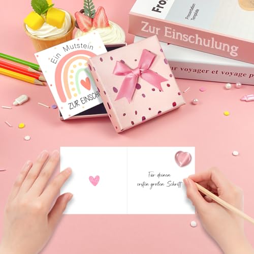 Mutstein für Kinder Einschulung - Schulkind 2026 Mädchen Geschenk Mutmacher – Ansicht 6