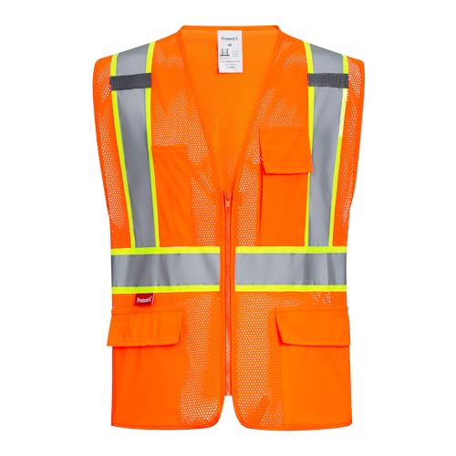 Image of ProtectX High Visibility ANSI Class 2 Safety Vest with 4 Pockets