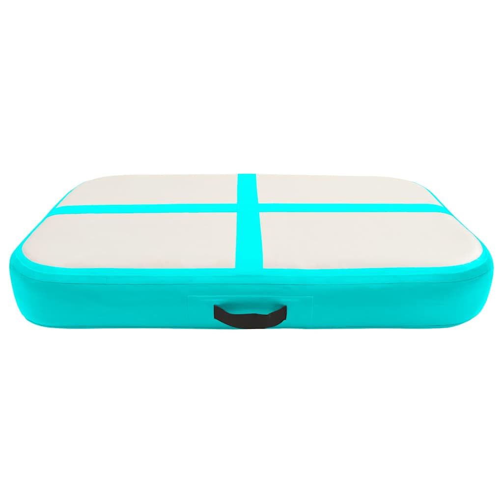 vidaXL Tapis Gonflable de Gymnastique avec Pompe Tapis d'exercice Tapis de Yoga Kickboxing Parc Lutte Ecole Club Sportif 60x100x15 cm PVC Vert