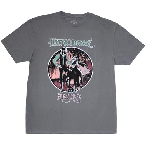 Fleetwood Mac T Shirt Rumours Vintage Band Logo Official Mens Grey Size XL