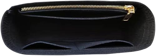 Miniatura 7 de Lckaey Organizador de monedero Inserto para 19 bolso con solapa Organizador de bolsa pequeña con bolsillo lateral con cremallera 1016negro-S