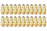 T TANYA HARDWARE Kit di connettori maschio ad alto flusso professionale, (20 pezzi), stile V, 1/4 di pollice NPT, in ottone massiccio, set di raccordi per aria ad attacco rapido