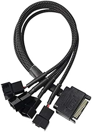 Adaptador SATA a 4 Ventiladores 12V, Cable Divisor 28cm - 2 Piezas miniatura 7