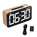 Yosoo Sveglia con Schermo a LED, Sveglia da 6 Pollici, Elegante e Facile da Usare, con venature del Legno, Ricarica USB per Camera da Letto