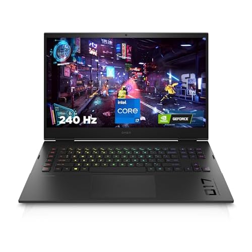 HP OMEN Gaming Laptop, 17,3" QHD 240Hz Display, Intel Core i7-13700HX, 32 GB DDR5 RAM, 1 TB SSD, NVIDIA GeForce RTX 4070, Windows 11, QWERTZ, Shadow Black
