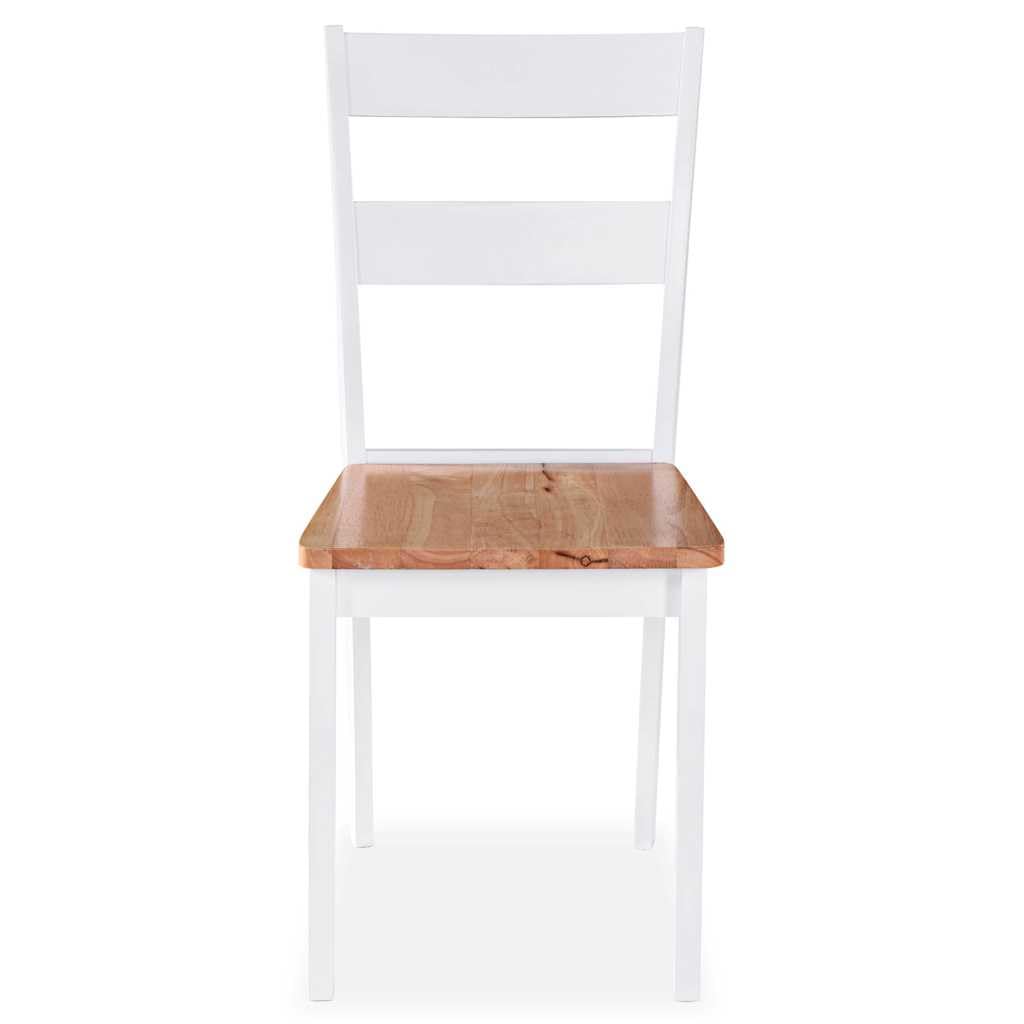 Makastle Chaises à Manger Lot de 6 Bois d'Hévéa Blanc
